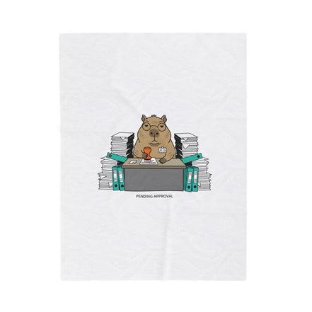 Pending Approval Raccoon Desk Blanket | Unhinged Animal Bureaucracy, Office HR Illustration