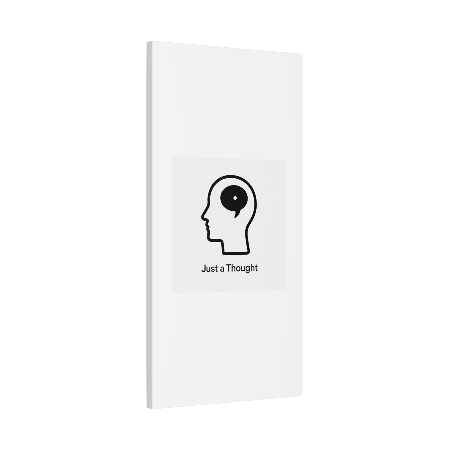 Matte Canvas Wall Art - "Just a Thought" Minimal Head Illustration
