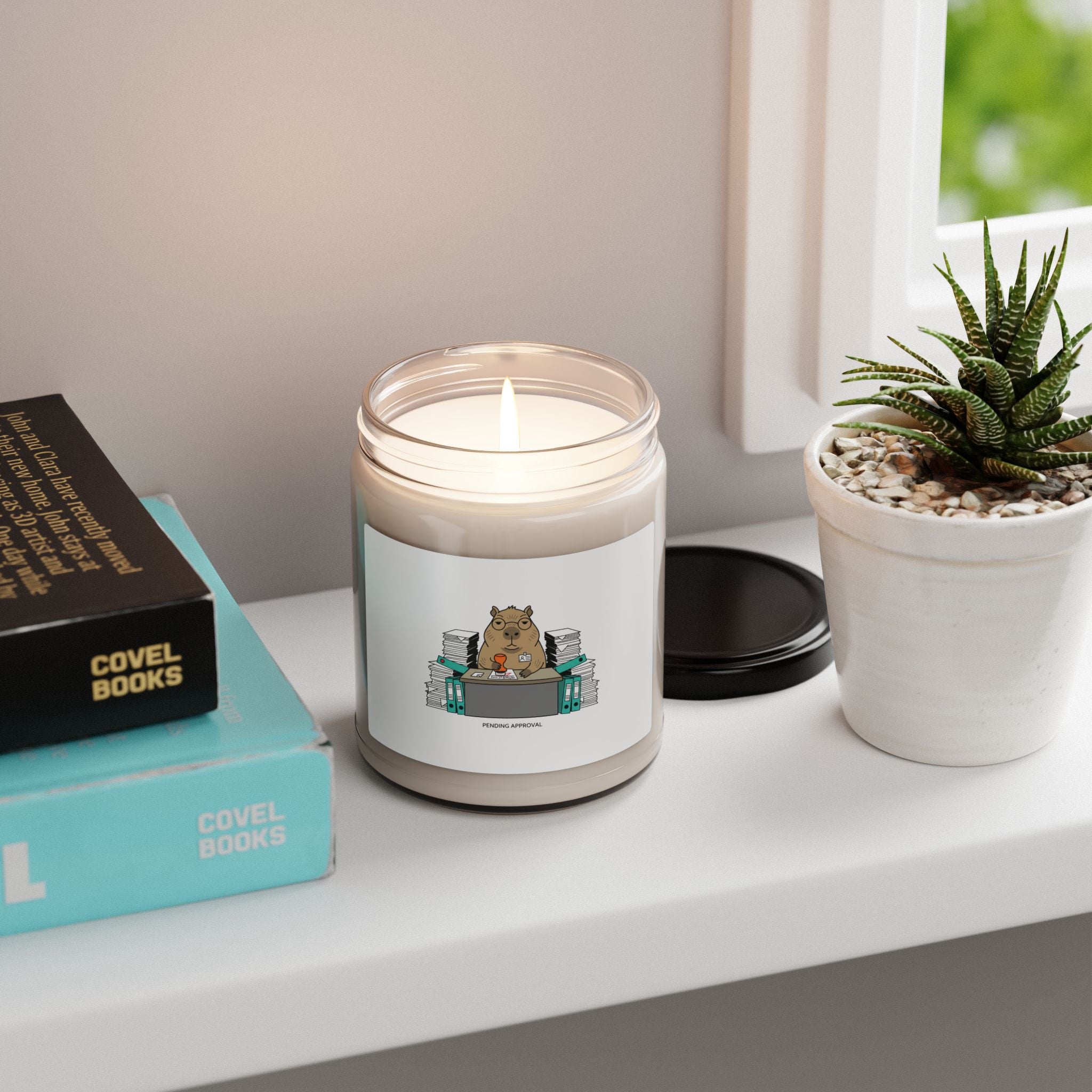 Office Raccoon Illustration Soy Candle | Unhinged Animal Bureaucracy, Deadpan Office Humor