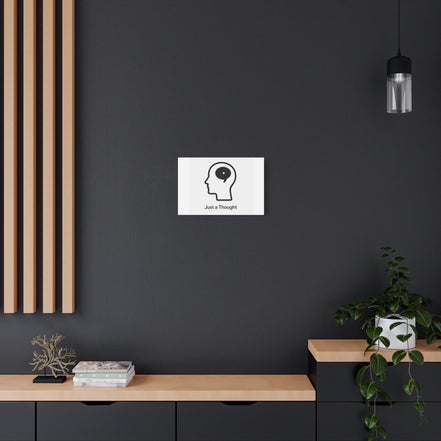 Matte Canvas Wall Art - "Just a Thought" Minimal Head Illustration
