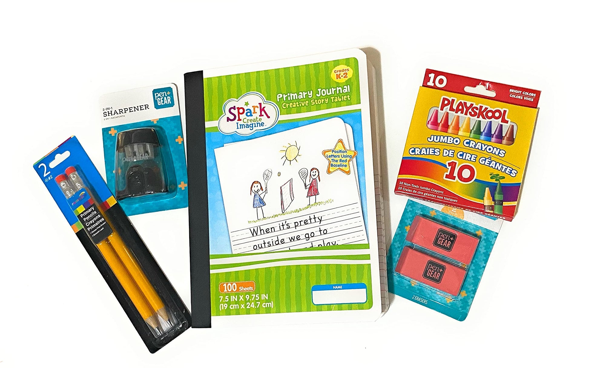 TOS Half Page Ruled Primary Journal, Grades K-2, 100Pages Back School Supplies K-2 Writing Journal